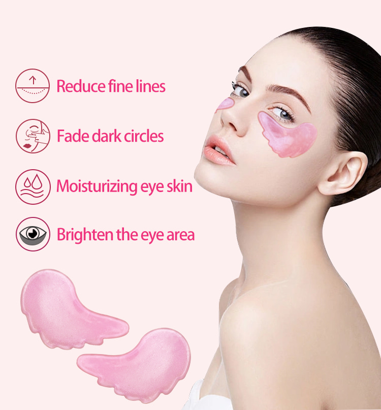 Masque pour les yeux à l'aile de collagène à la rose