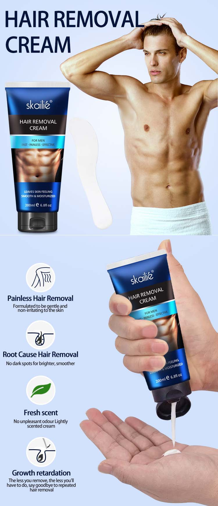 Crème dépilatoire pour hommes