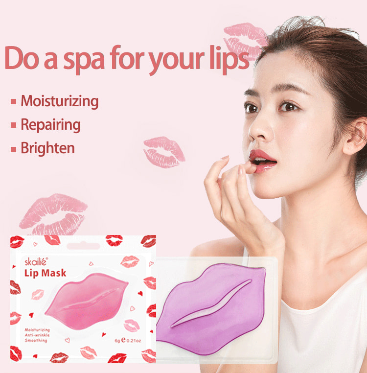 Masque pour les lèvres au collagène rose