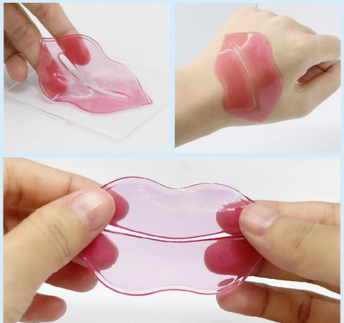 Feuille de masque à lèvres rose pour les lèvres sèches
